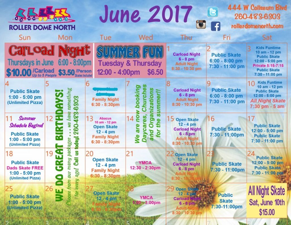 Schedule Roller Dome North